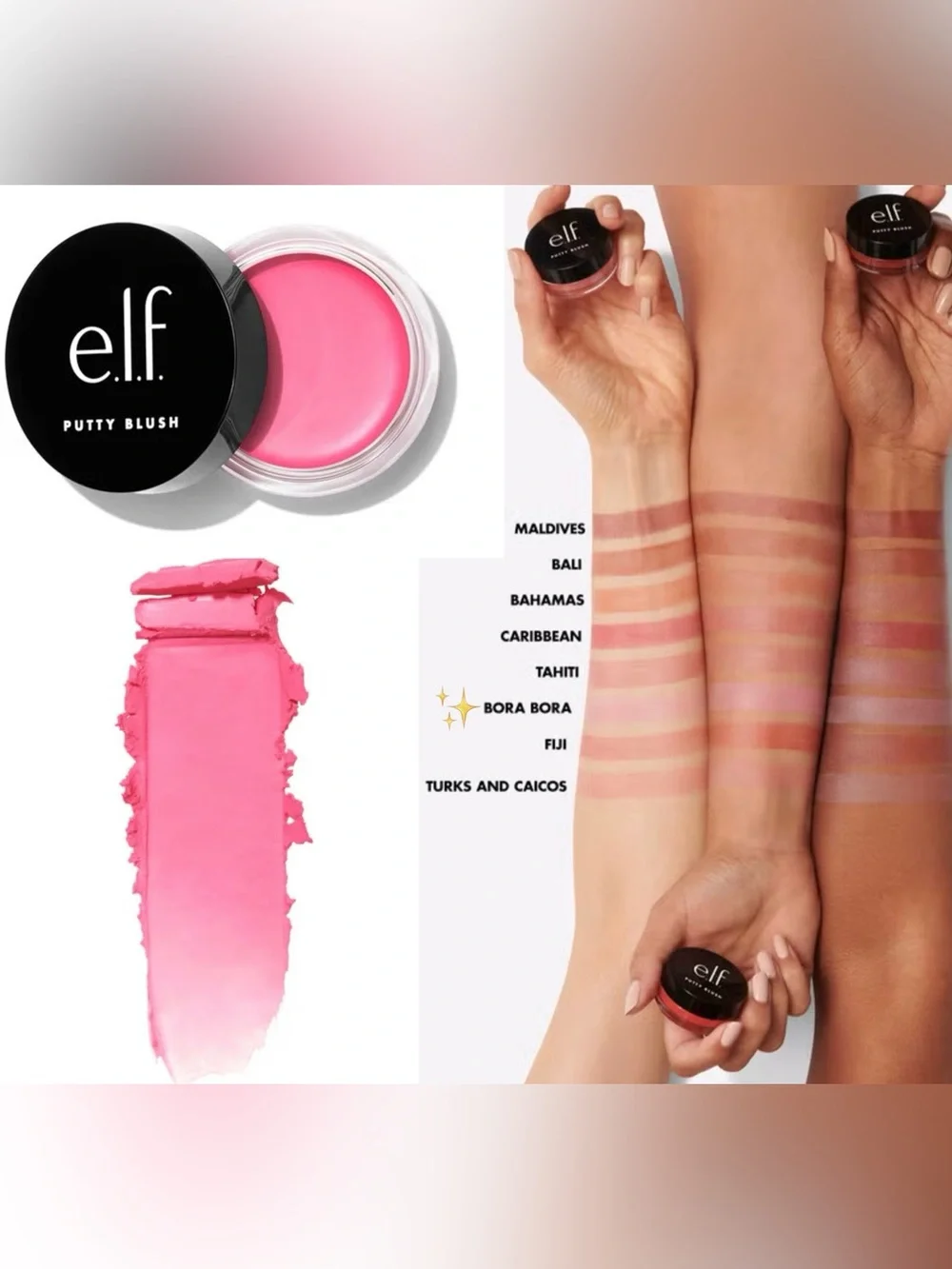 e.l.f. Putty Blush (Bora Bora) NIB 10 g / 0.35 oz